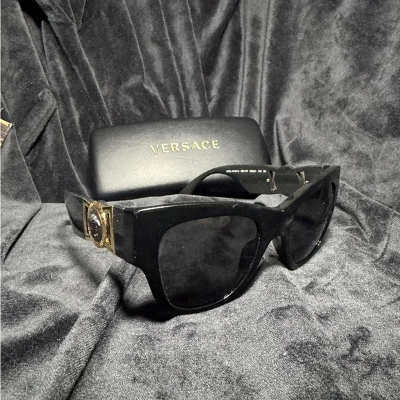 Versace Black and Gold Men's Sunglasses